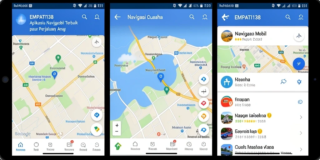 Antarmuka aplikasi EMPATI138 yang intuitif untuk Navigasi Mobil.