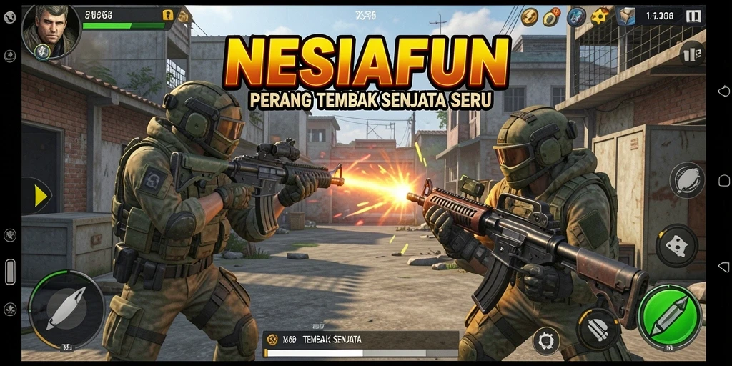 Antarmuka permainan NESIAFUN yang menarik dan dinamis.